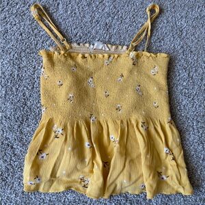 La Hearts Mustard Ribbed Top